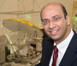 Amit Sen, project manager for Aquarius, watches as the instrument is made ready for shipping.