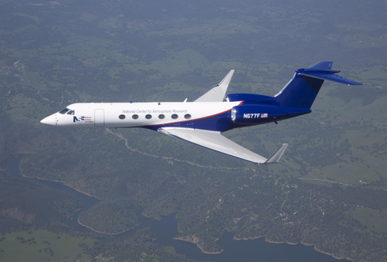 The National Science Foundations/National Center for Atmospheric Research (NSF/NCAR) Gulfstream-V flew high-attitude missions during IceBridge Antarctica 2011. Credit: NCAR.