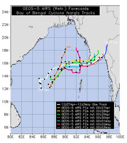 Improving tropical cyclone forecasts using cloudy-sky data from the AIRS mission. Copyright 2009 American Geophysical Union. Reproduced/modified by permission of American Geophysical Union.