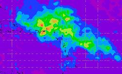 The TMPA was used to measure Irene's rainfall. 100 millimeters is about 4 inches. This image was created using a NASA Web-based application called Giovanni that provides a simple and intuitive way to visualize, analyze, and access vast amounts of Earth science remote sensing data without having to download the data. Credit: NASA, Dr. James Acker