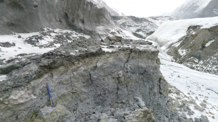 Silt and clay in the first avalanche's path