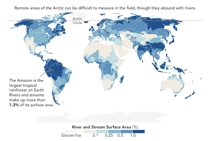 Global river surface area