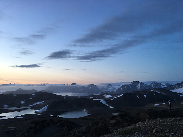 Sunset over Kulusuk, Greenland.