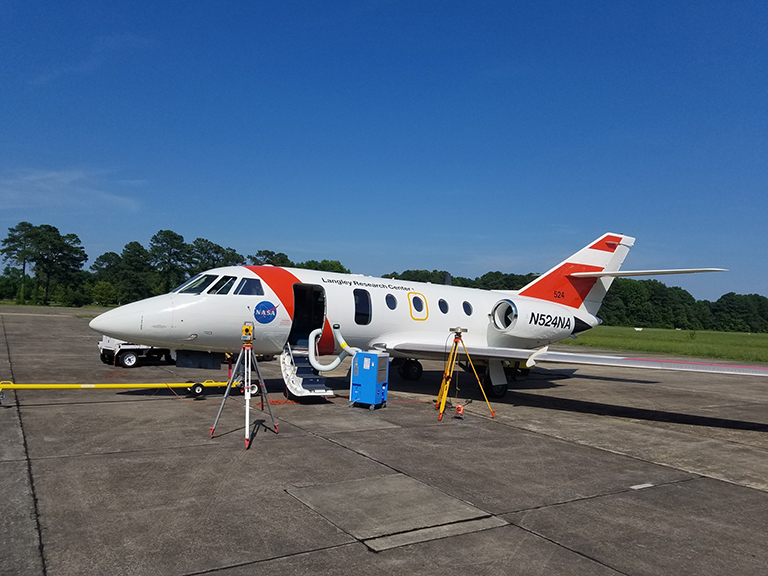 The HU-25C Guardian Falcon aircraft that Operation IceBridge is using.