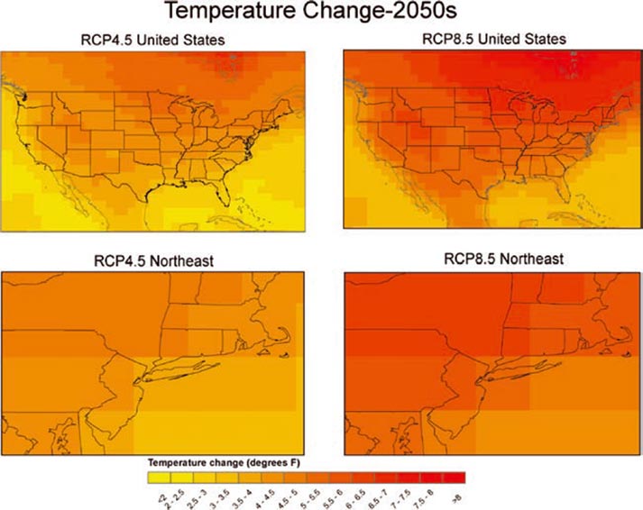 Temerapture Changes by 2050s